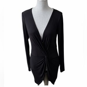 Love, Fire Black Twist Front Mini Dress | Long Sleeve | Night Out NWT